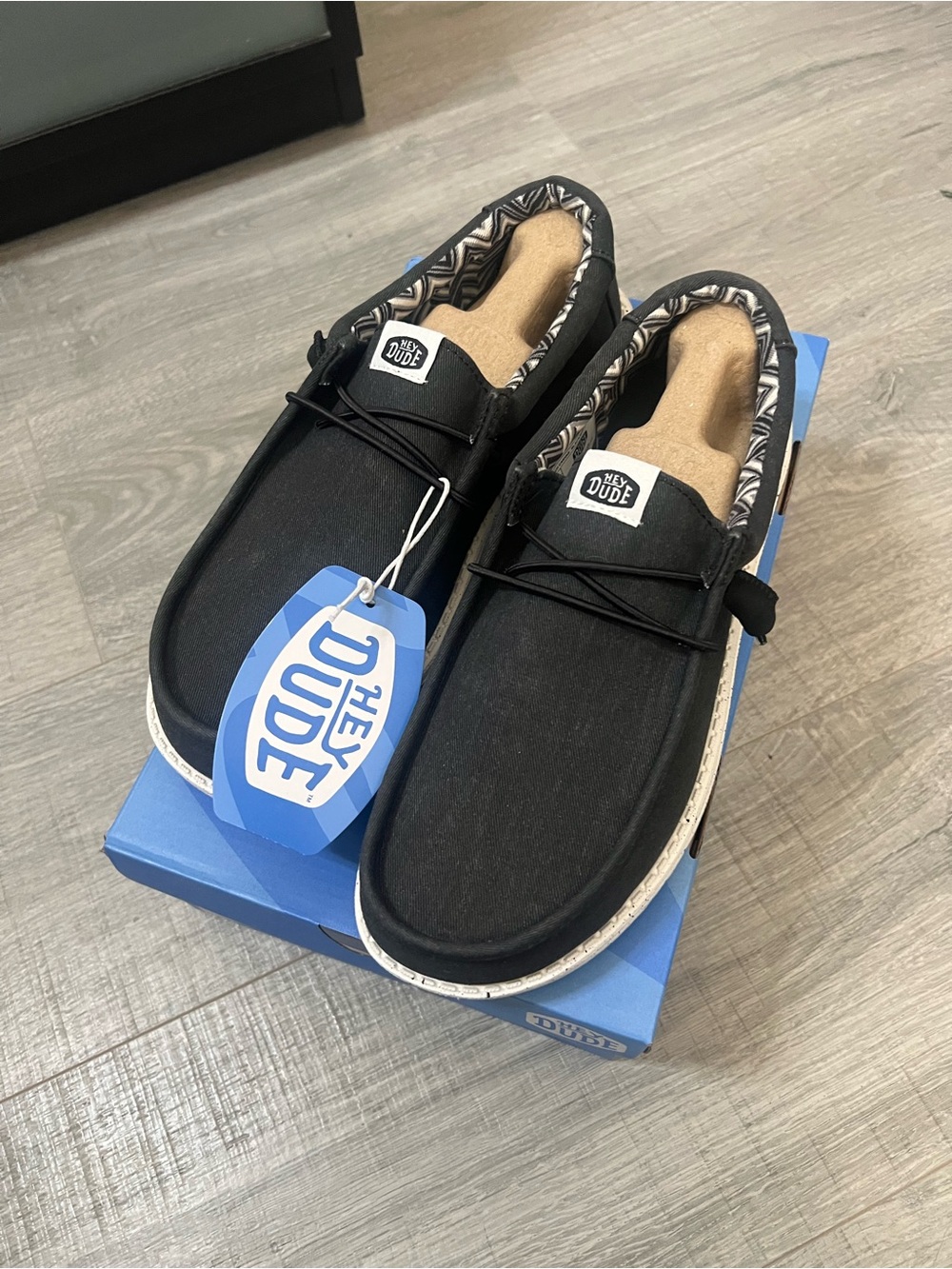 NWT Hey Dude Men's Black Casual Canvas Shoes